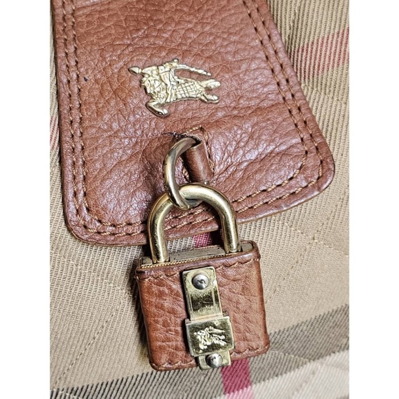 Authentic BURBERRY Brook House Check Quilted Canvas & Leather Hobo Bag - Picture 5 of 8